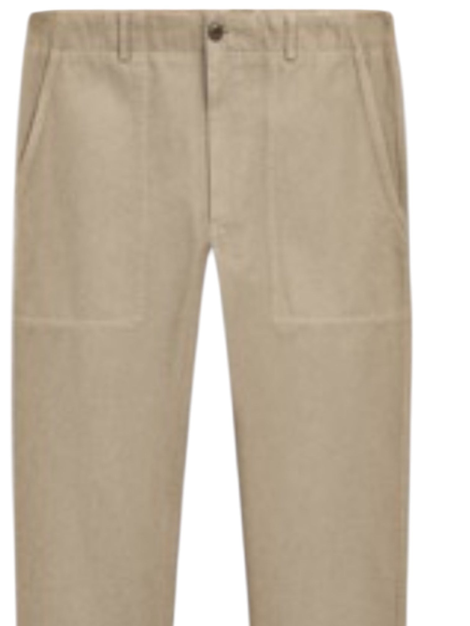 Pantalone beige con tasconi e chiusura con bottone <BR/> 