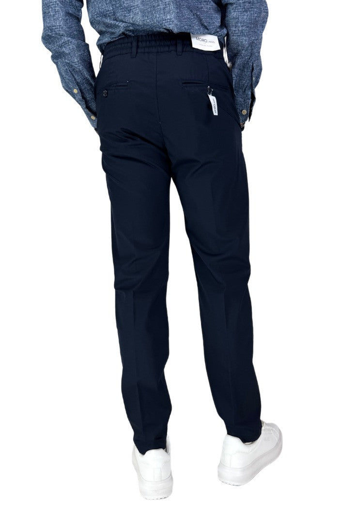Pantalaccio blu in Cotone Stretch con Coulisse e Pences 