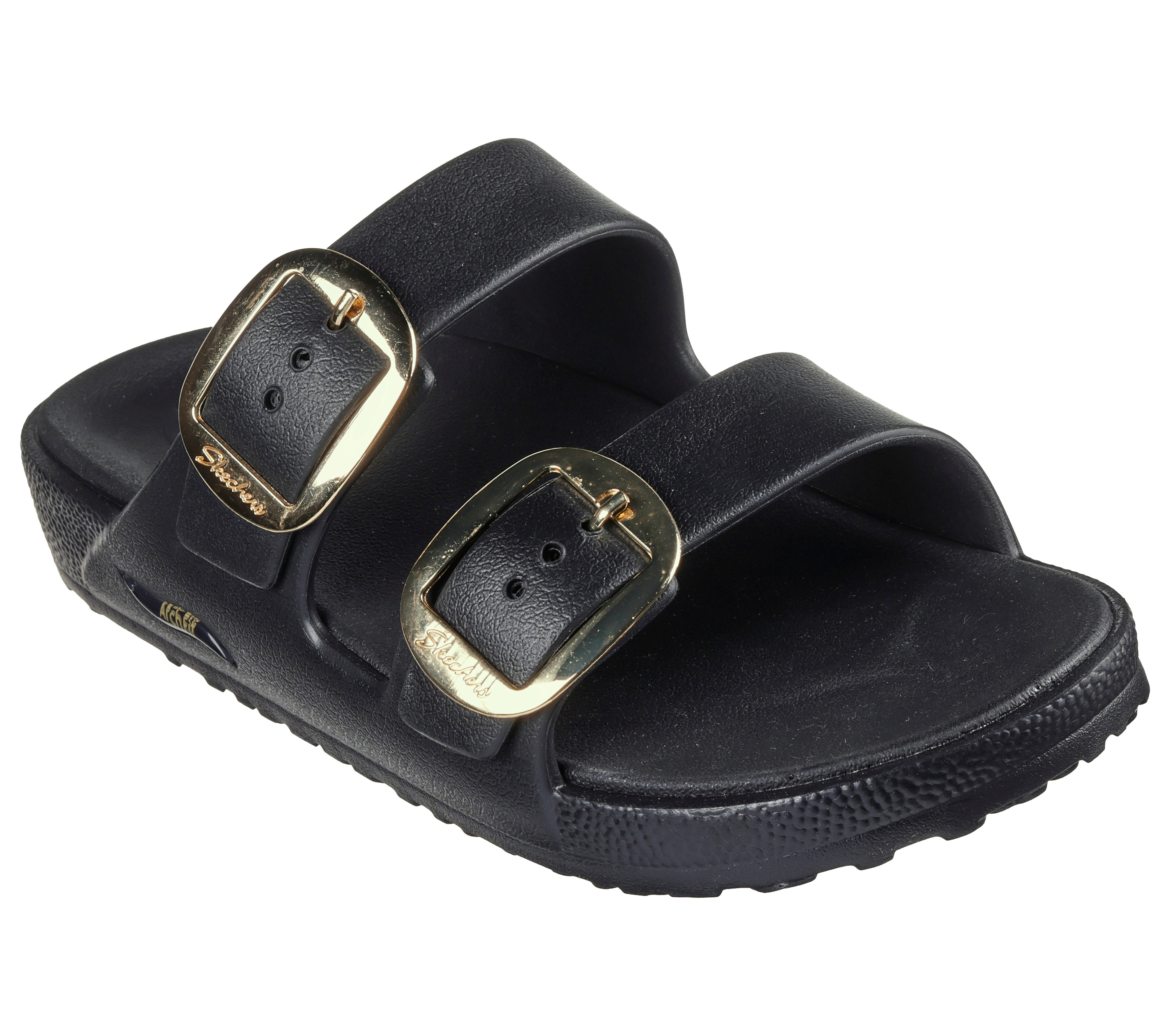 Sandalo Donna Skechers Arch Fit® Nero con Fibbie Dorate 