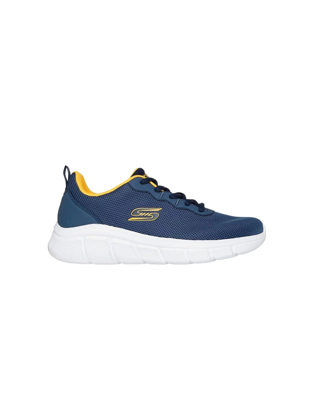 Sneaker Donna Skechers BOBS Sport Blu Navy con Dettagli Gialli 