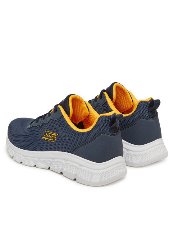 Sneaker Donna Skechers BOBS Sport Blu Navy con Dettagli Gialli 