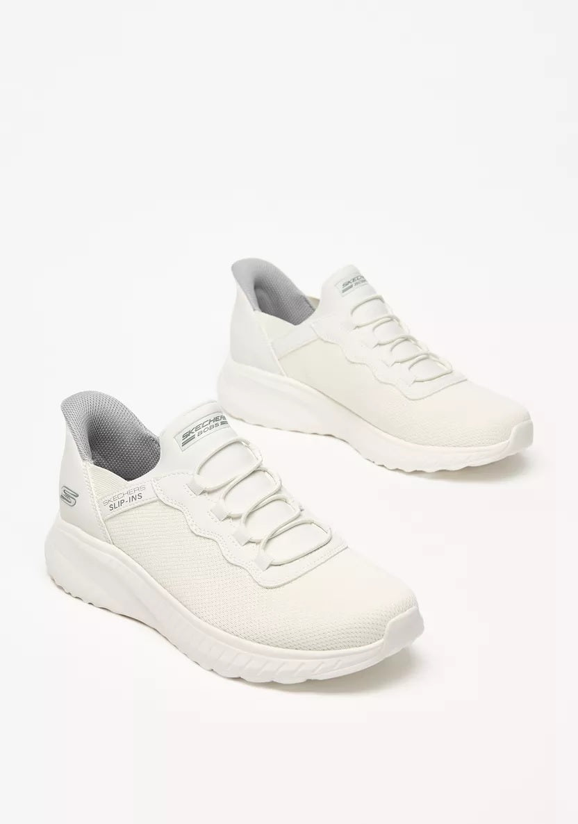 Sneaker Donna Skechers BOBS Slip-Ins Bianca con Suola Coordinata 