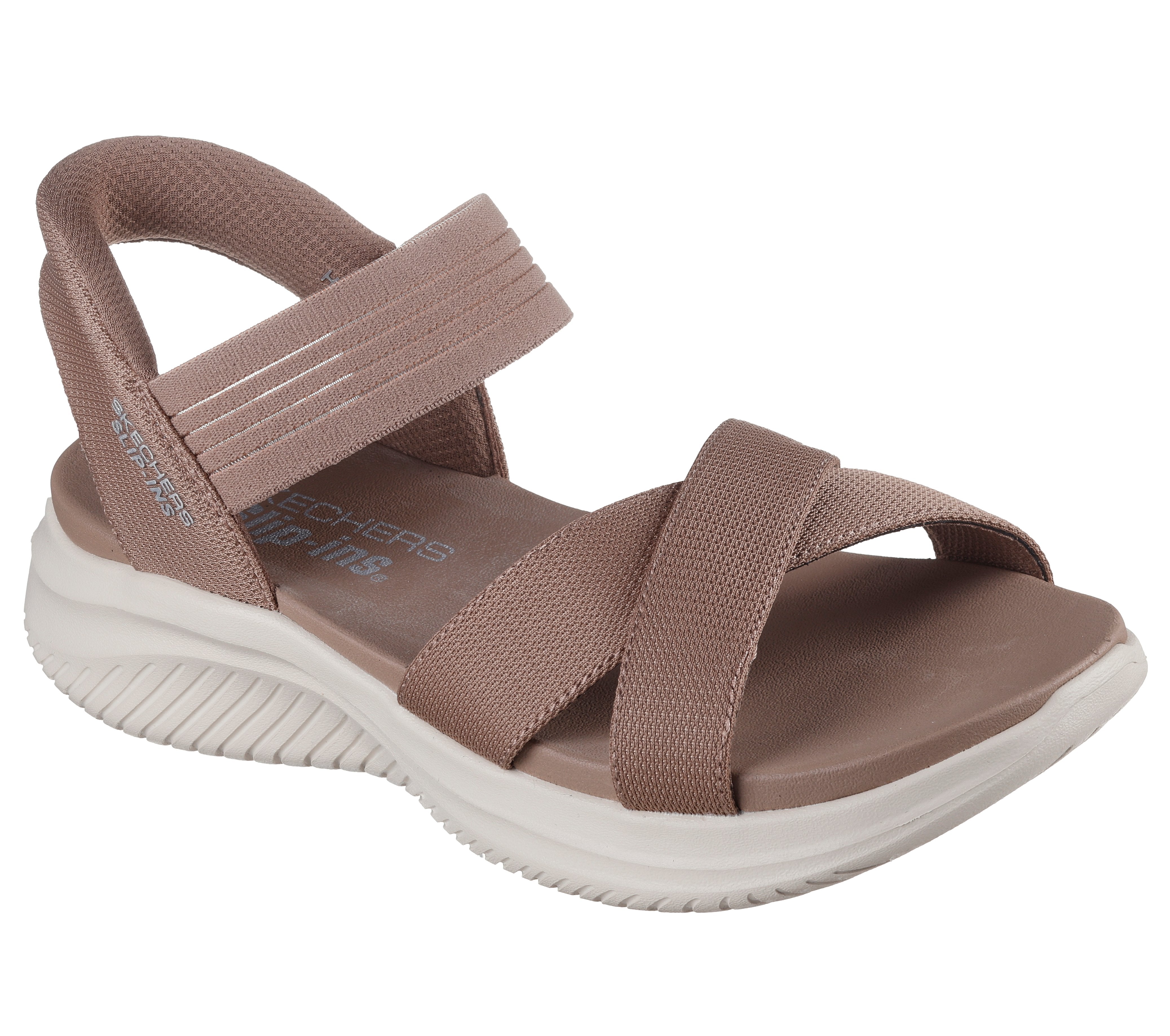 Sandalo Donna Skechers 119975 Moka con Fasce Elastiche<BR/> 
