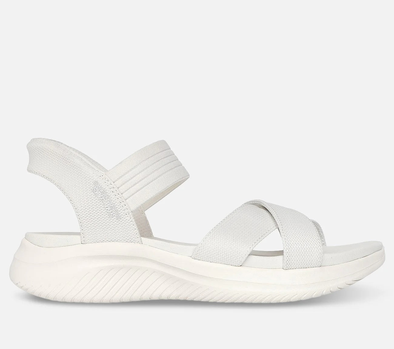 Sandalo Skechers 119975 Bianco con Fasce Elastiche Incrociate 
