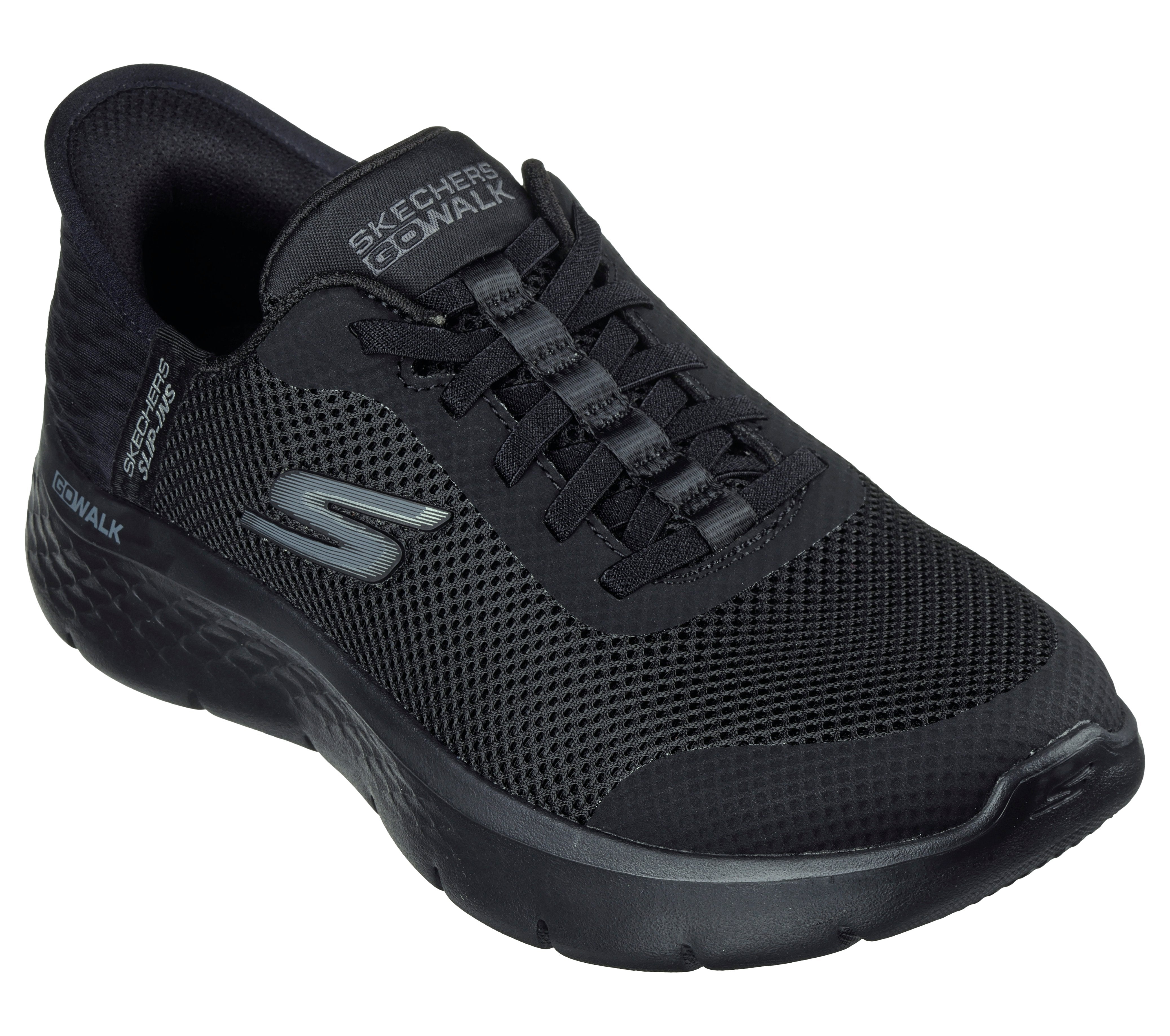 Sneaker Donna Skechers Go Walk Nera con Tecnologia Slip-Ins® 