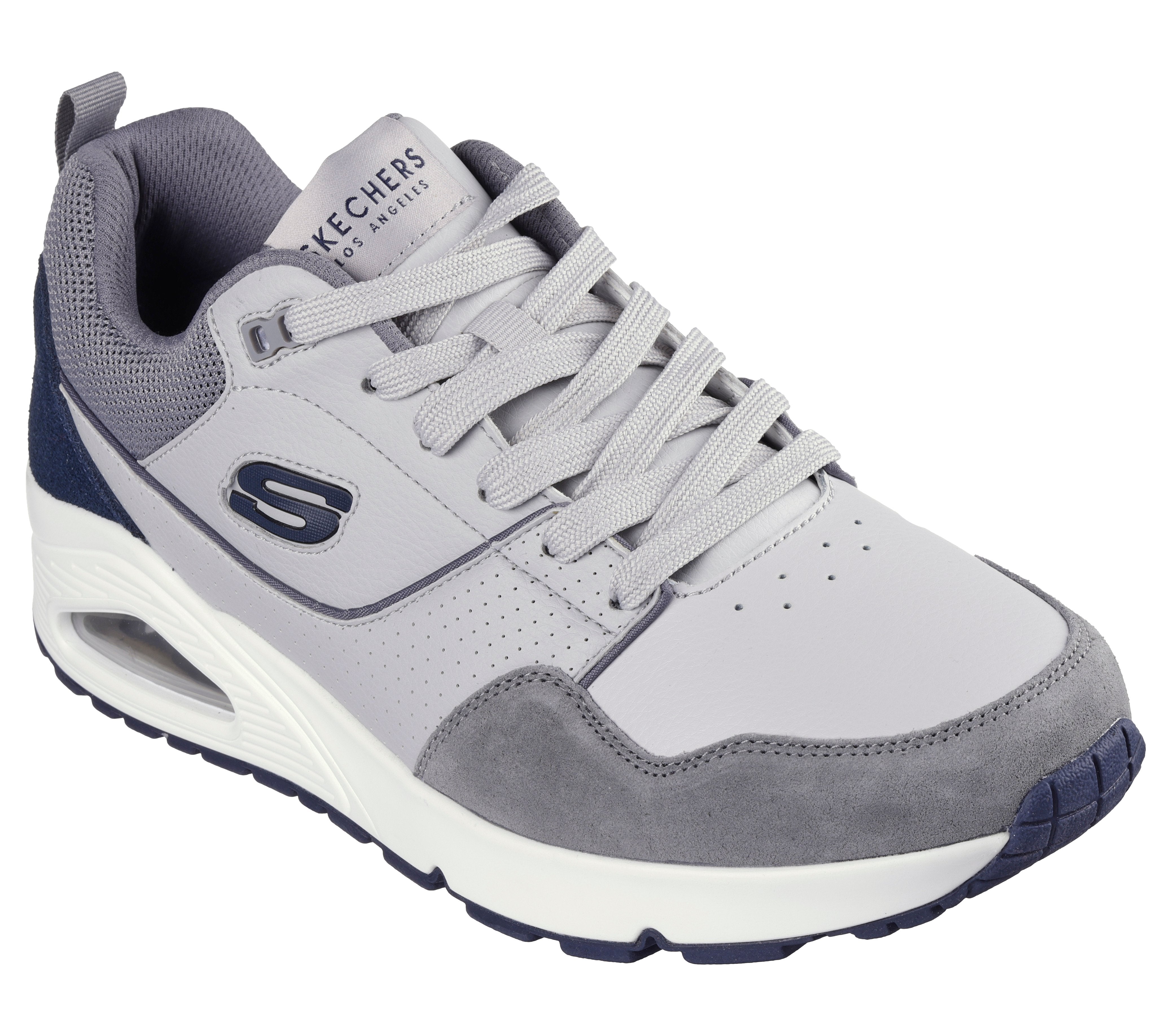 Sneakers Grigie con Inserti in Pelle Scamosciata e Cuscinetto Air 