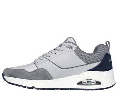 Sneakers Grigie con Inserti in Pelle Scamosciata e Cuscinetto Air 