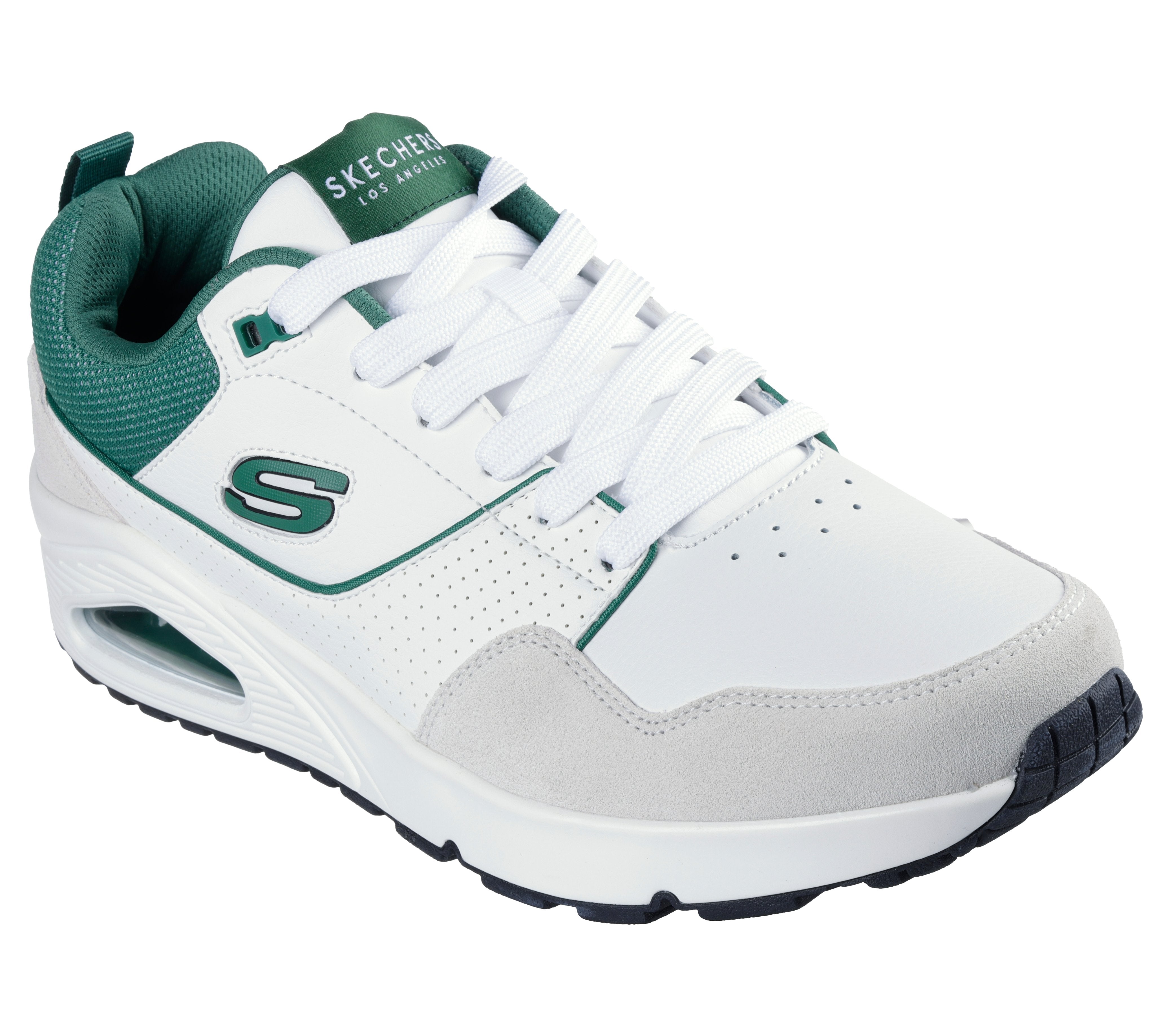 Sneakers Uomo Bianche e Verdi con Dettagli a Contrasto 