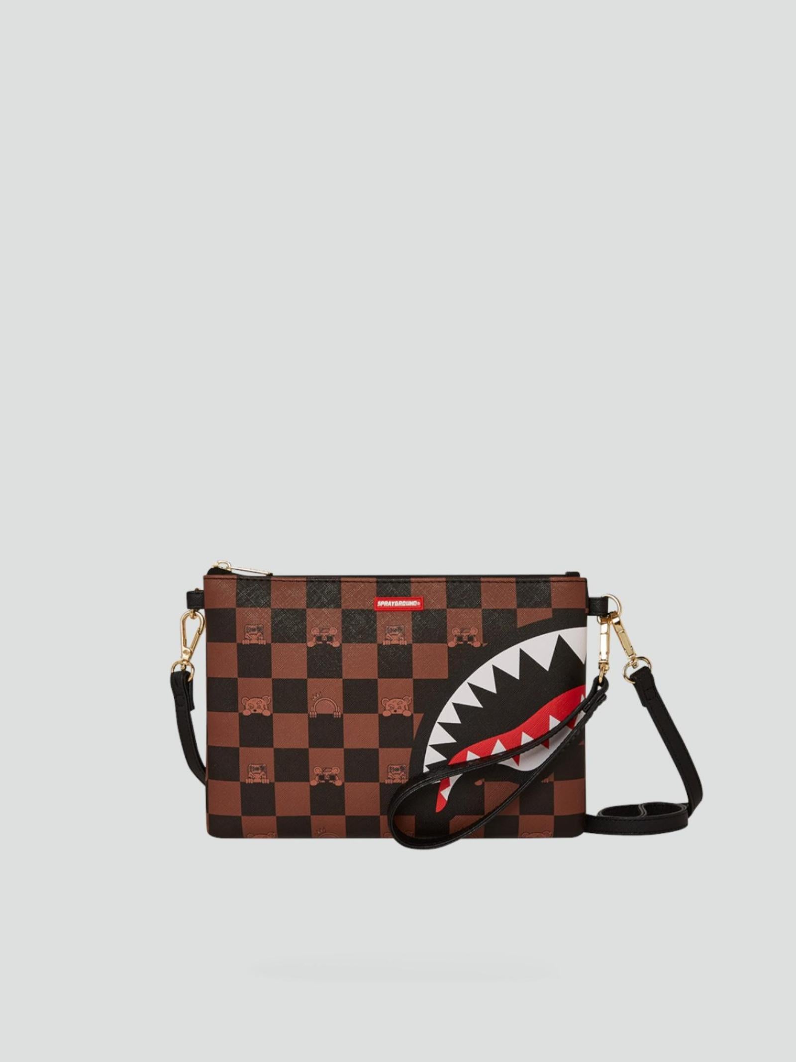 Pochette "Peeking Character" Check in PVC con Grafica Check 