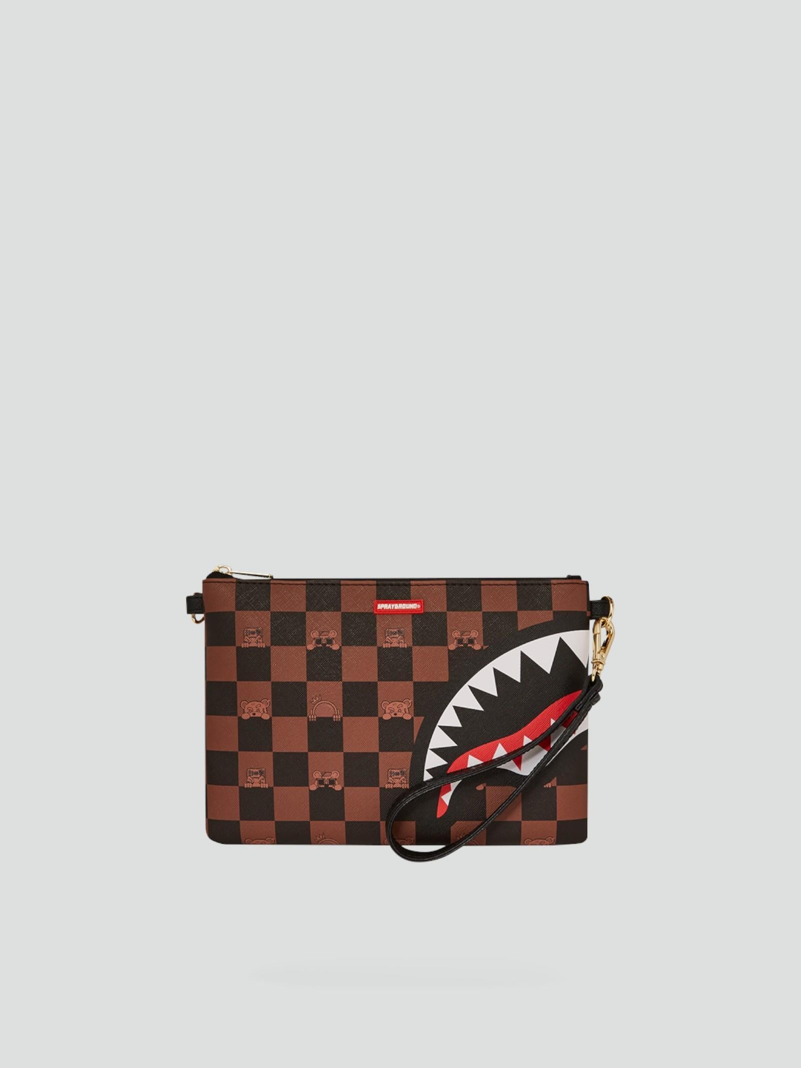 Pochette "Peeking Character" Check in PVC con Grafica Check 