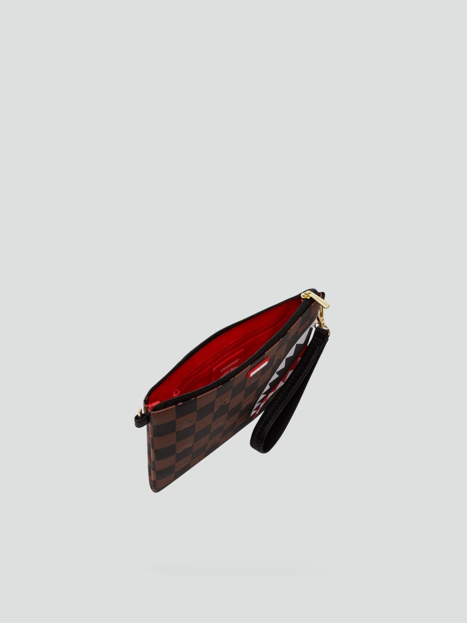 Pochette "Peeking Character" Check in PVC con Grafica Check 