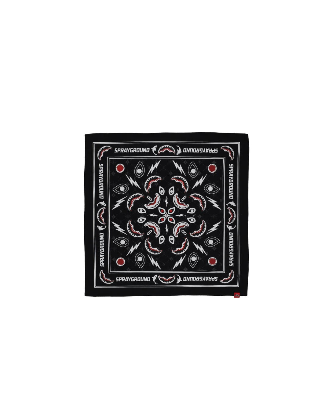T-shirt "Black Bandana" Bianca con Bandana Stampata 