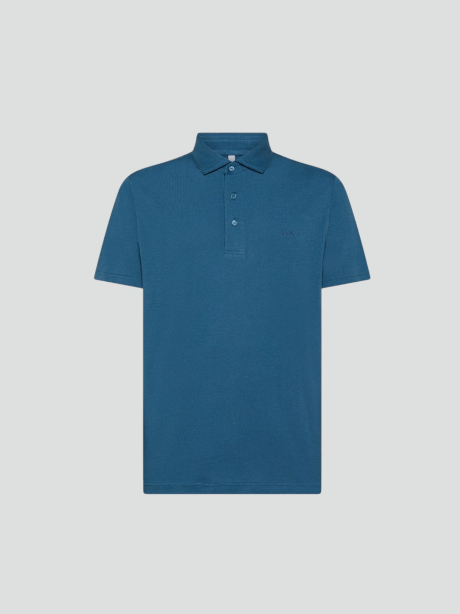 Polo blu avio "Jersey Mercerized" in Cotone Sun68 