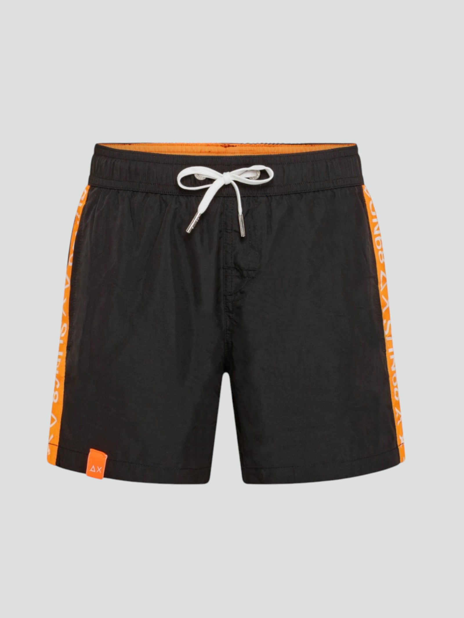 Costume Mare Bambino SUN68 con Strisce Laterali arancio Fluo 