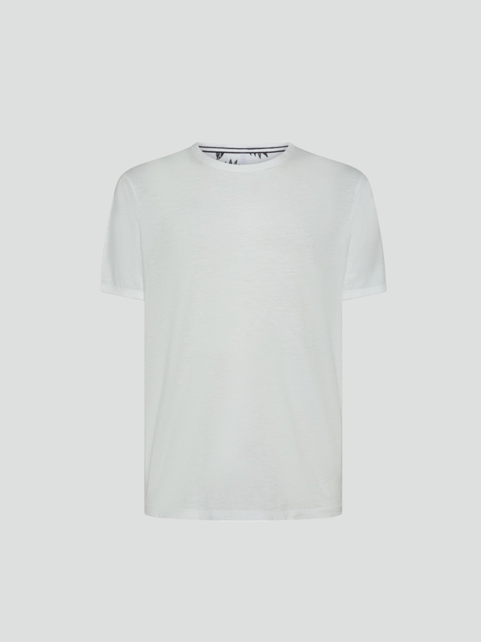 T-shirt bianca da uomo con logo ricamato 