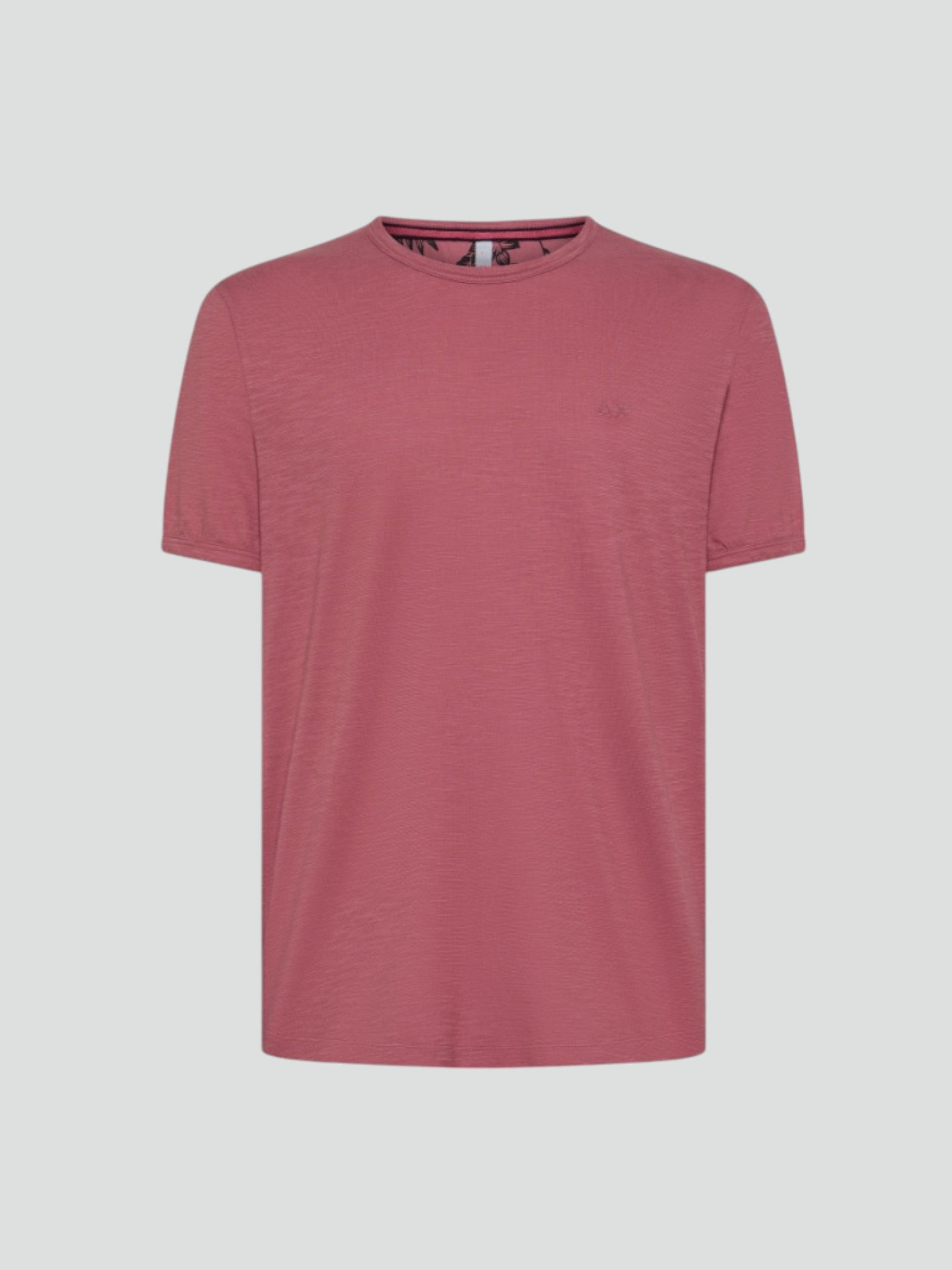 T-shirt rosa da uomo con logo ricamato 
