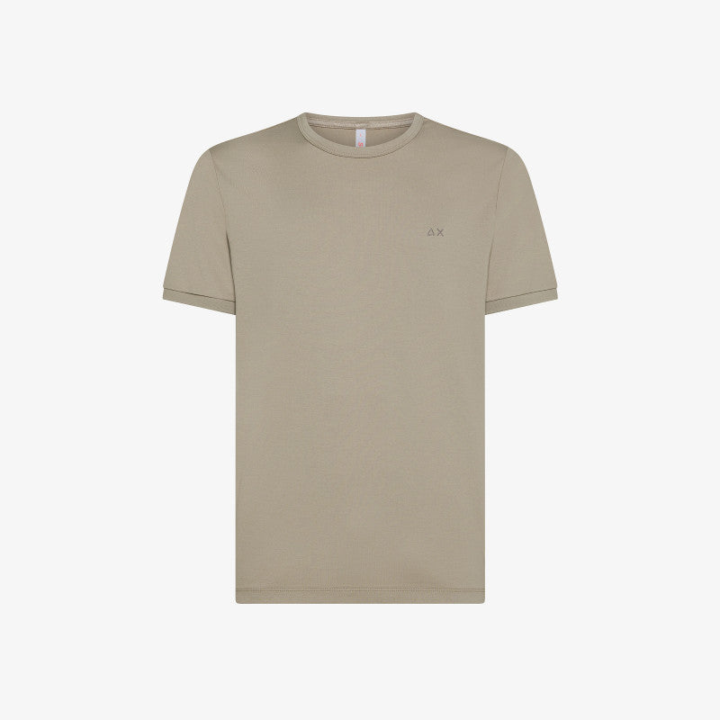 T-shirt Beige Stone con Logo Ricamato Sun68 