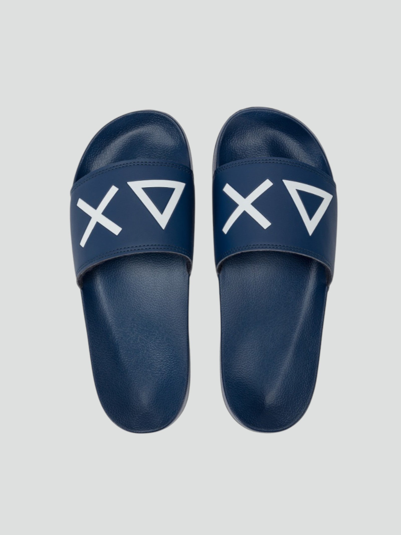 Ciabatte uomo Sun68 blu con logo bianco 