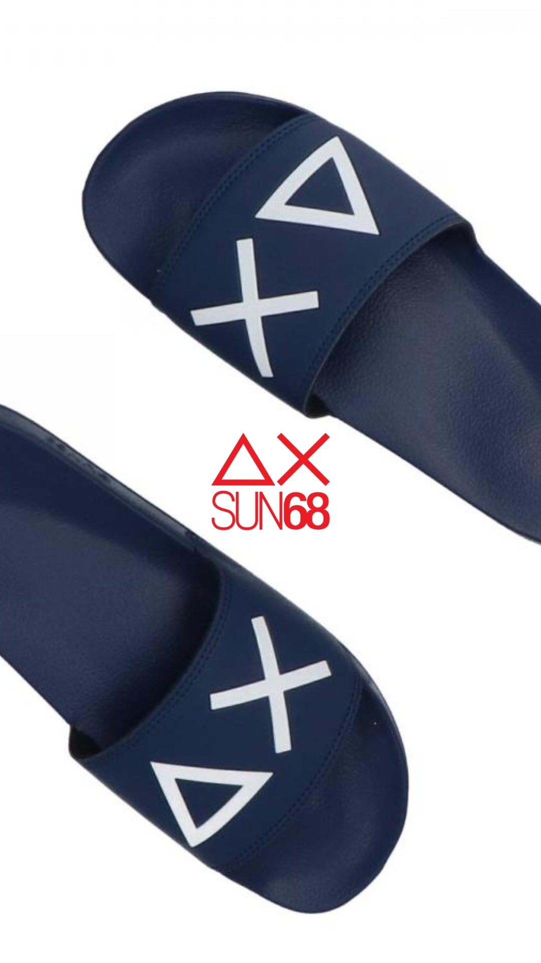 Ciabatte uomo Sun68 blu con logo bianco 