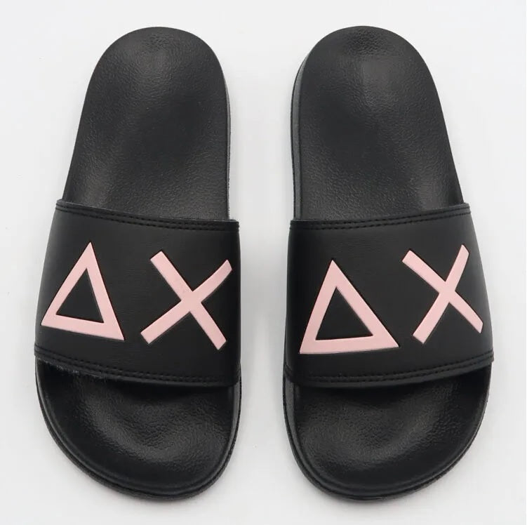 Ciabatte Sun68 nere con logo Sun68 rosa 