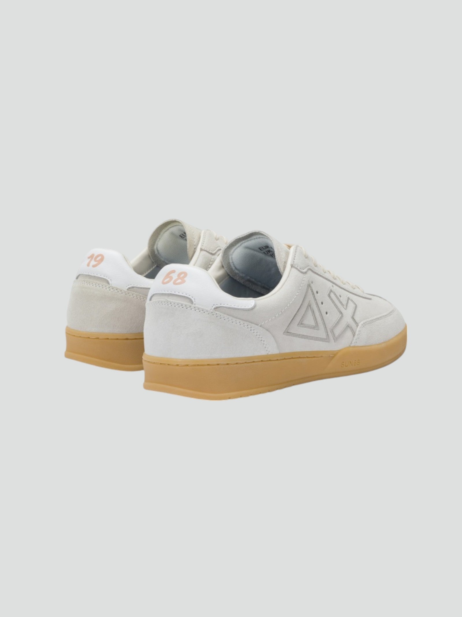 Sneakers "California" Uomo in Pelle Bianca con Suola Caramello 