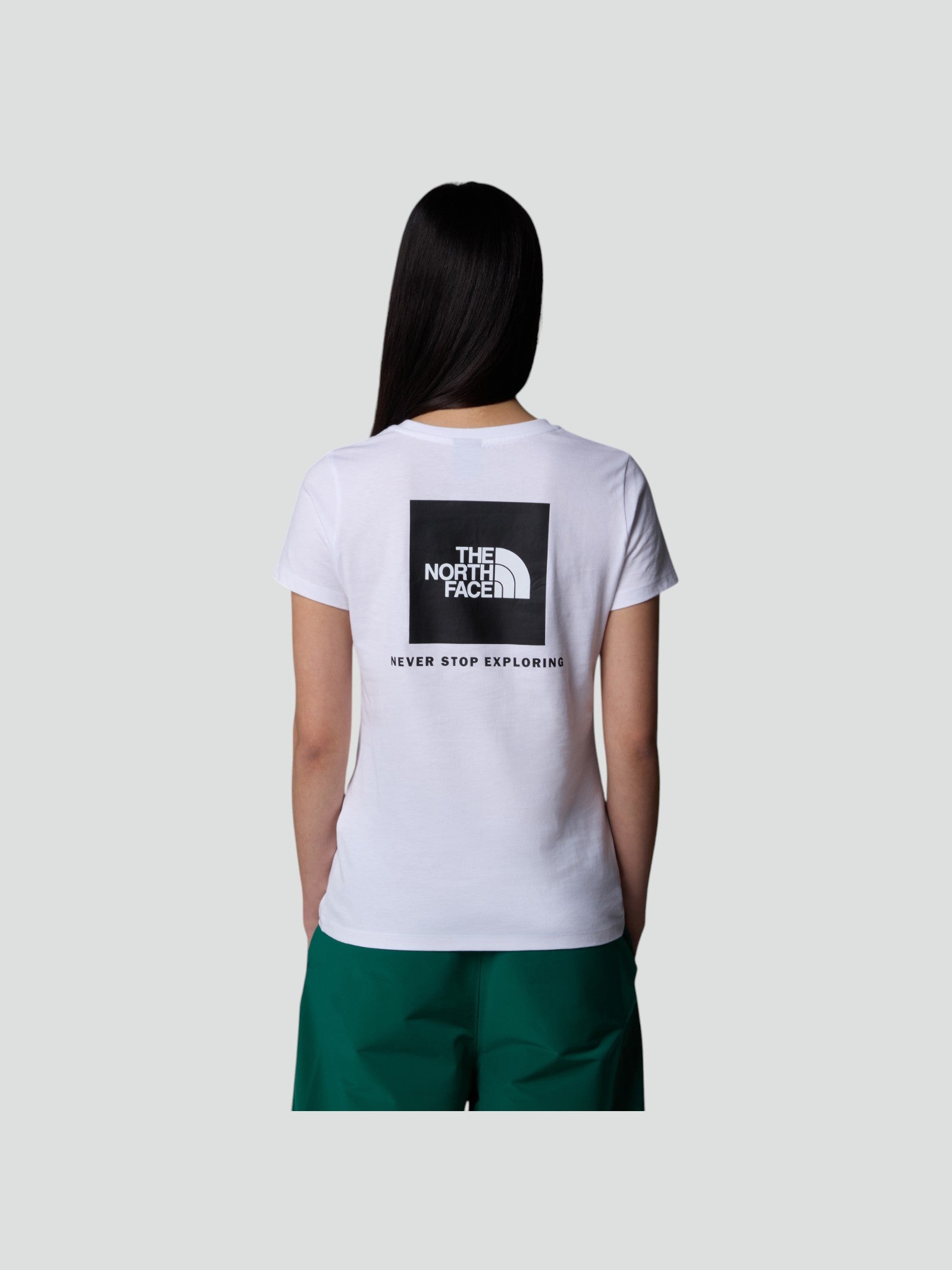 T-shirt Donna Bianca con Box Logo Retro 