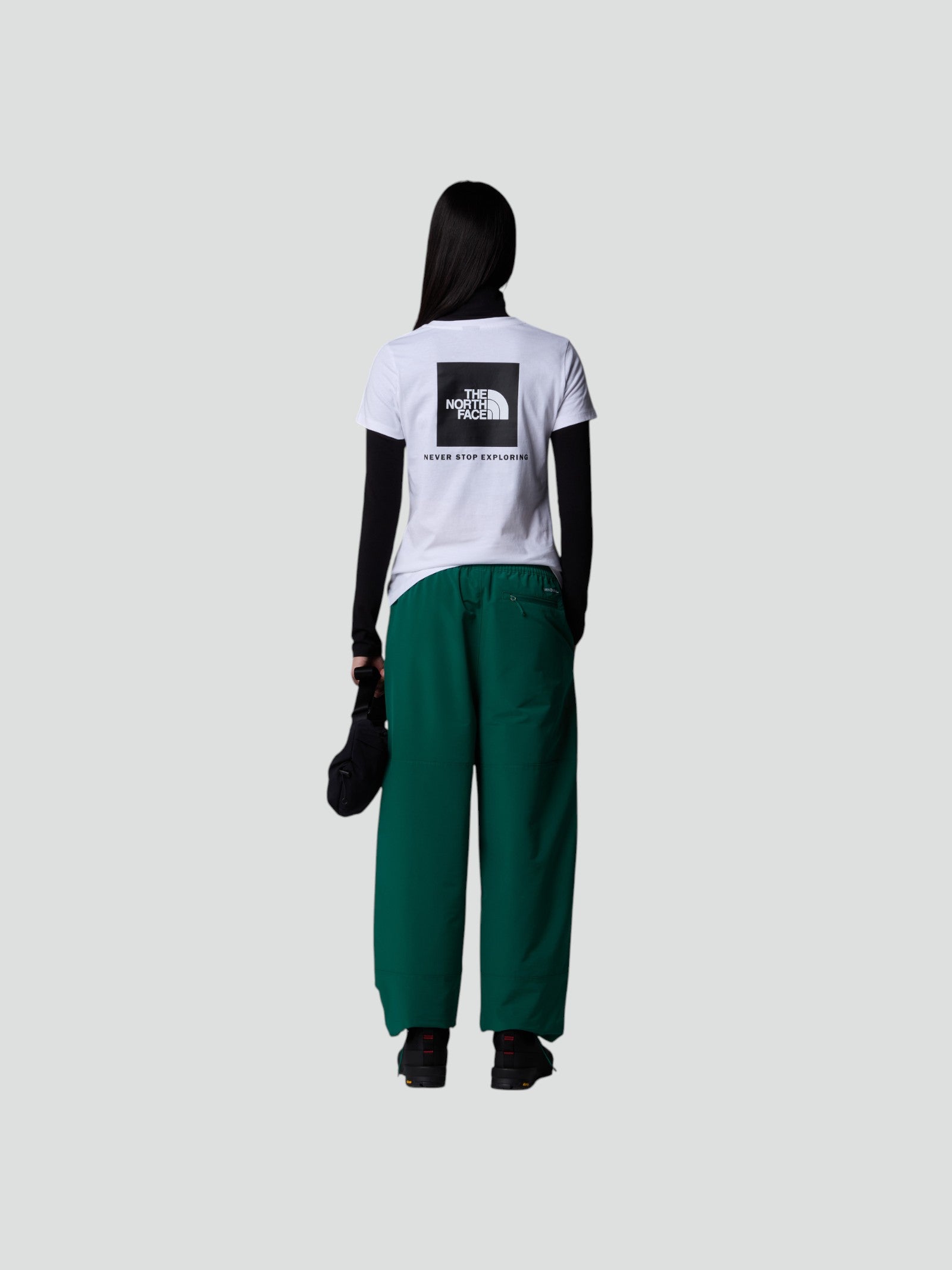T-shirt Donna Bianca con Box Logo Retro 