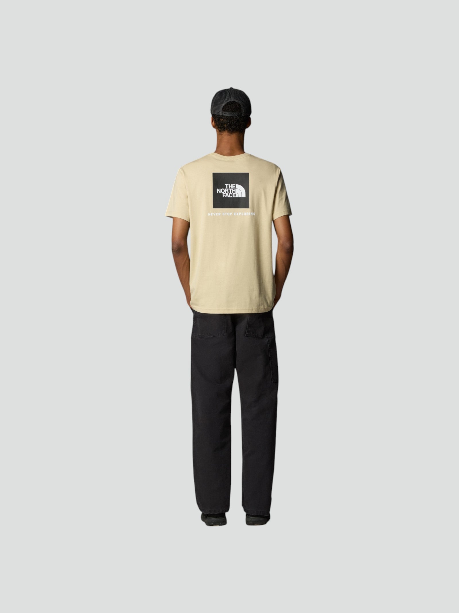 T-shirt uomo beige con Box Logo Retro 