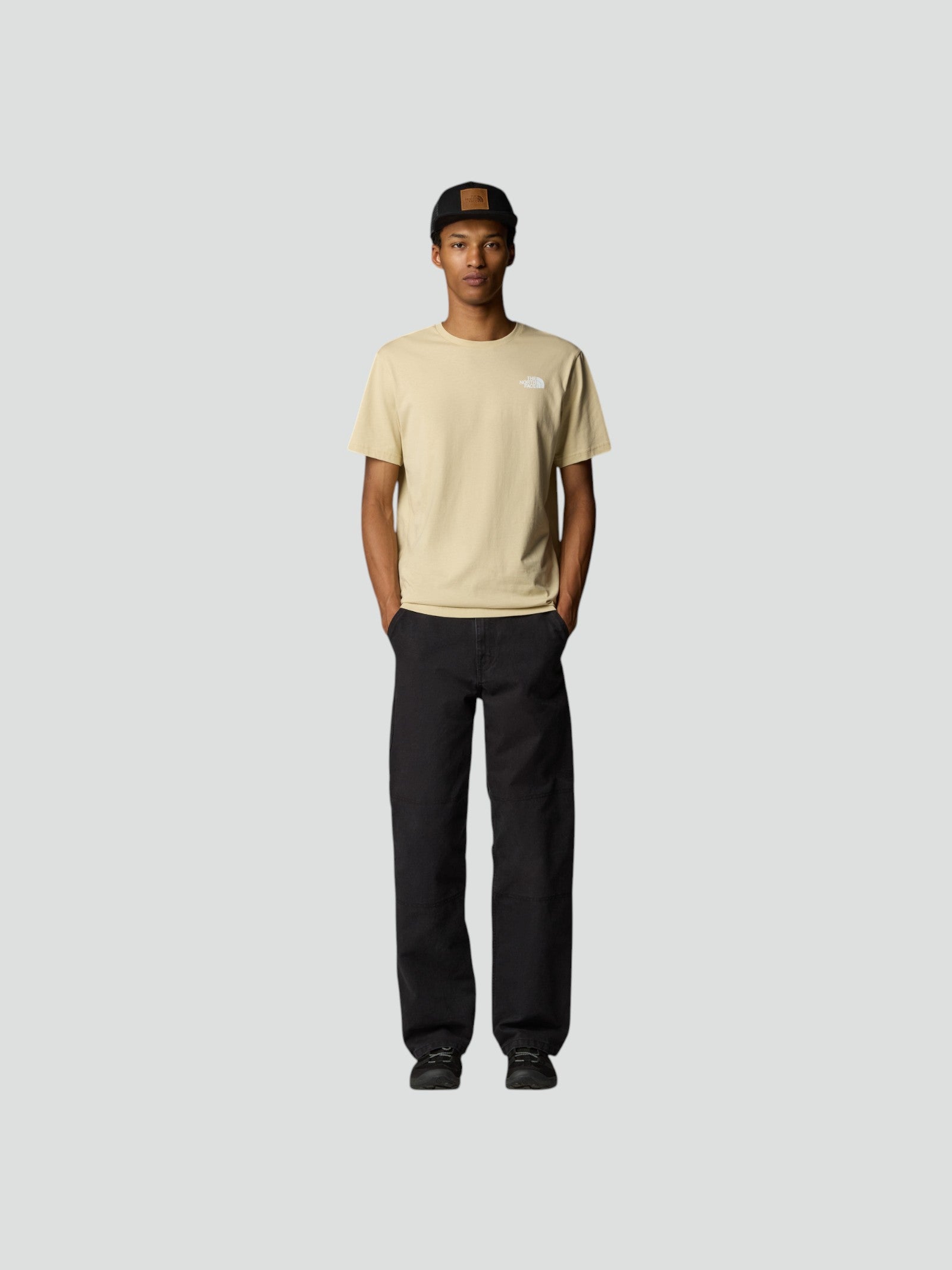 T-shirt uomo beige con Box Logo Retro 