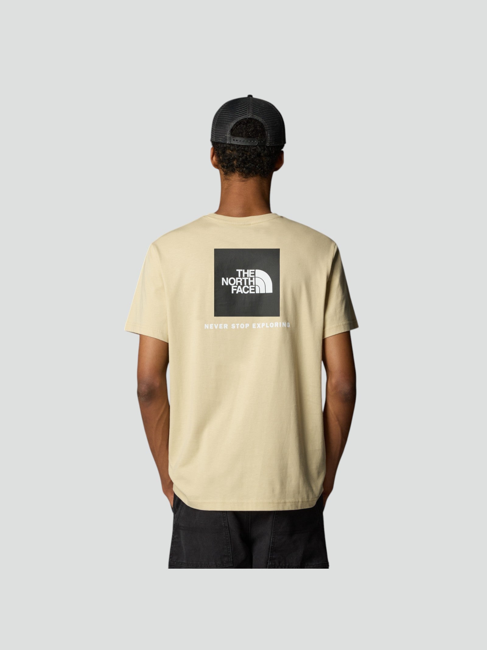 T-shirt uomo beige con Box Logo Retro 