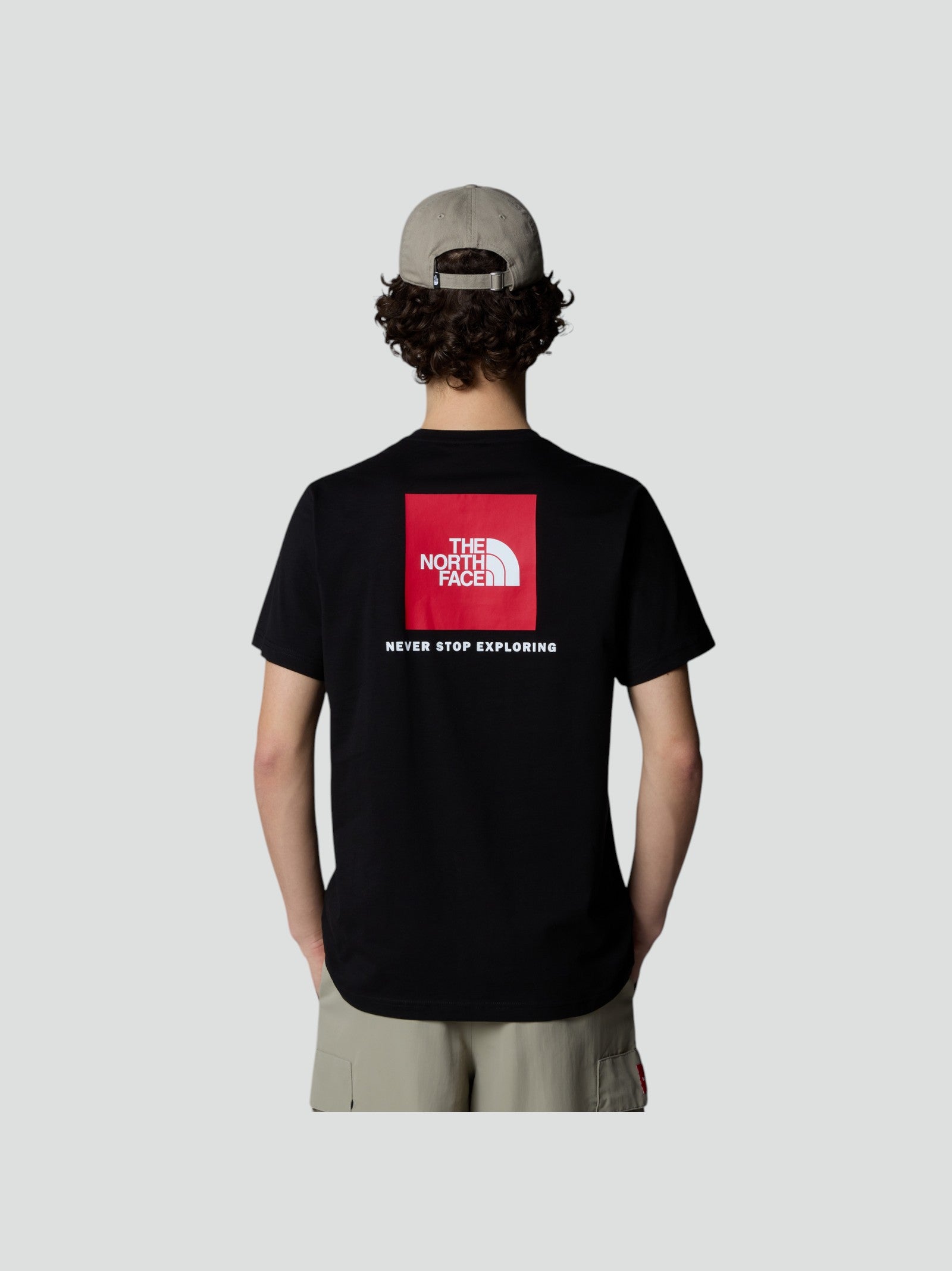 T-shirt Nera Uomo Girocollo con Logo Frontale bianco e Box Logo 