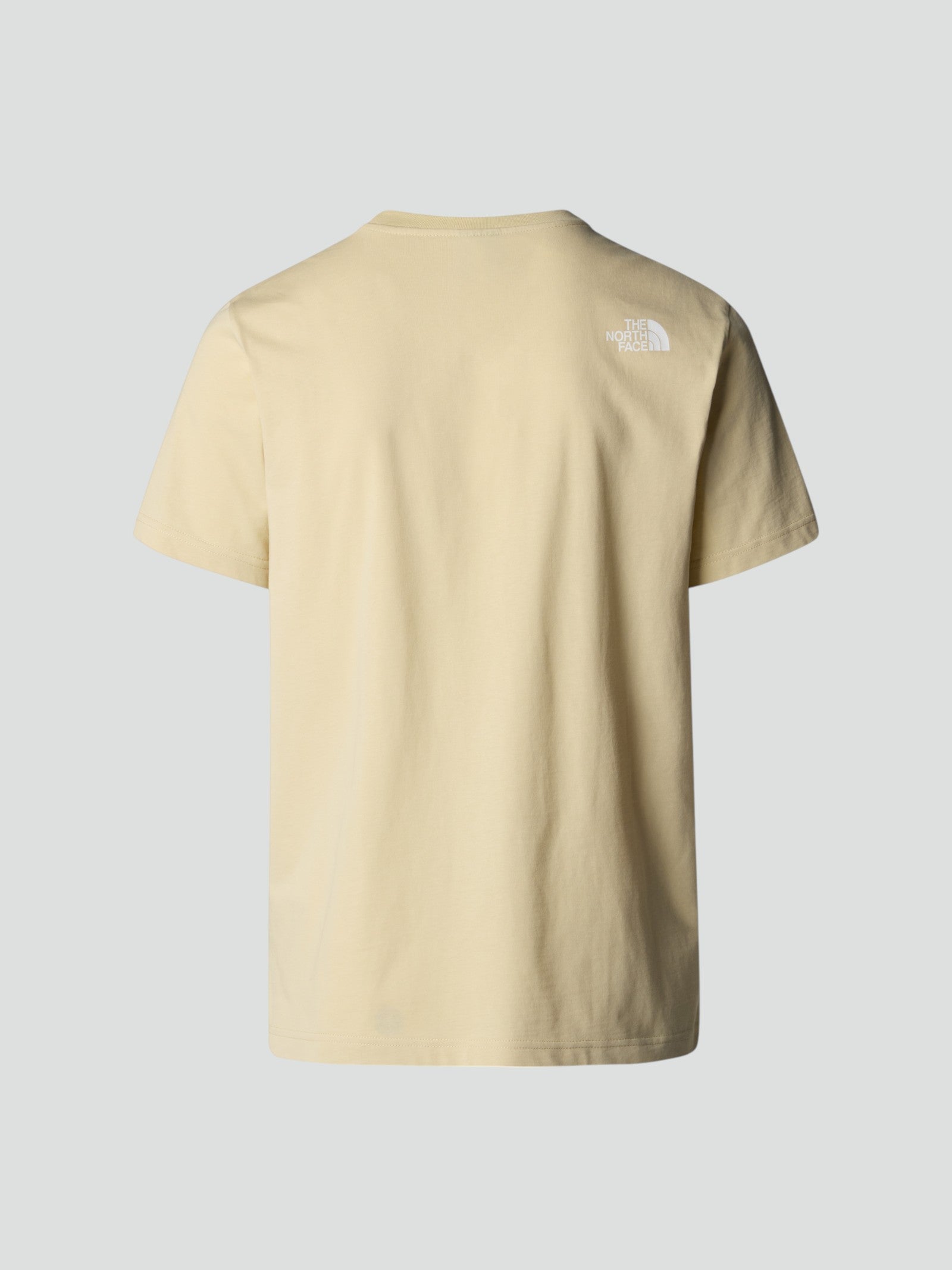 T-shirt beige Uomo Girocollo con Logo Frontale Grande e Logo Retro<BR/> 