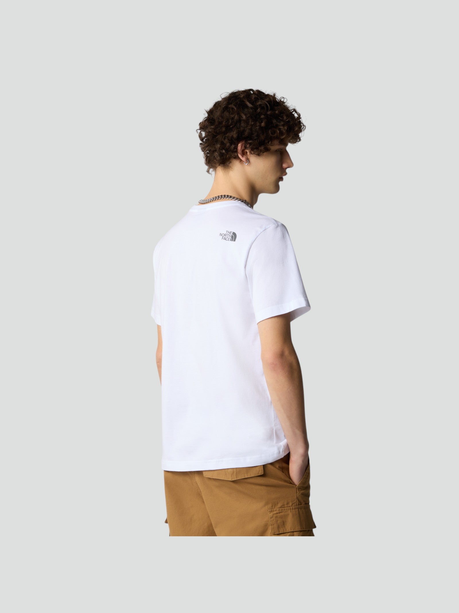 T-shirt Uomo Bianca con Logo Grafico Oversize 
