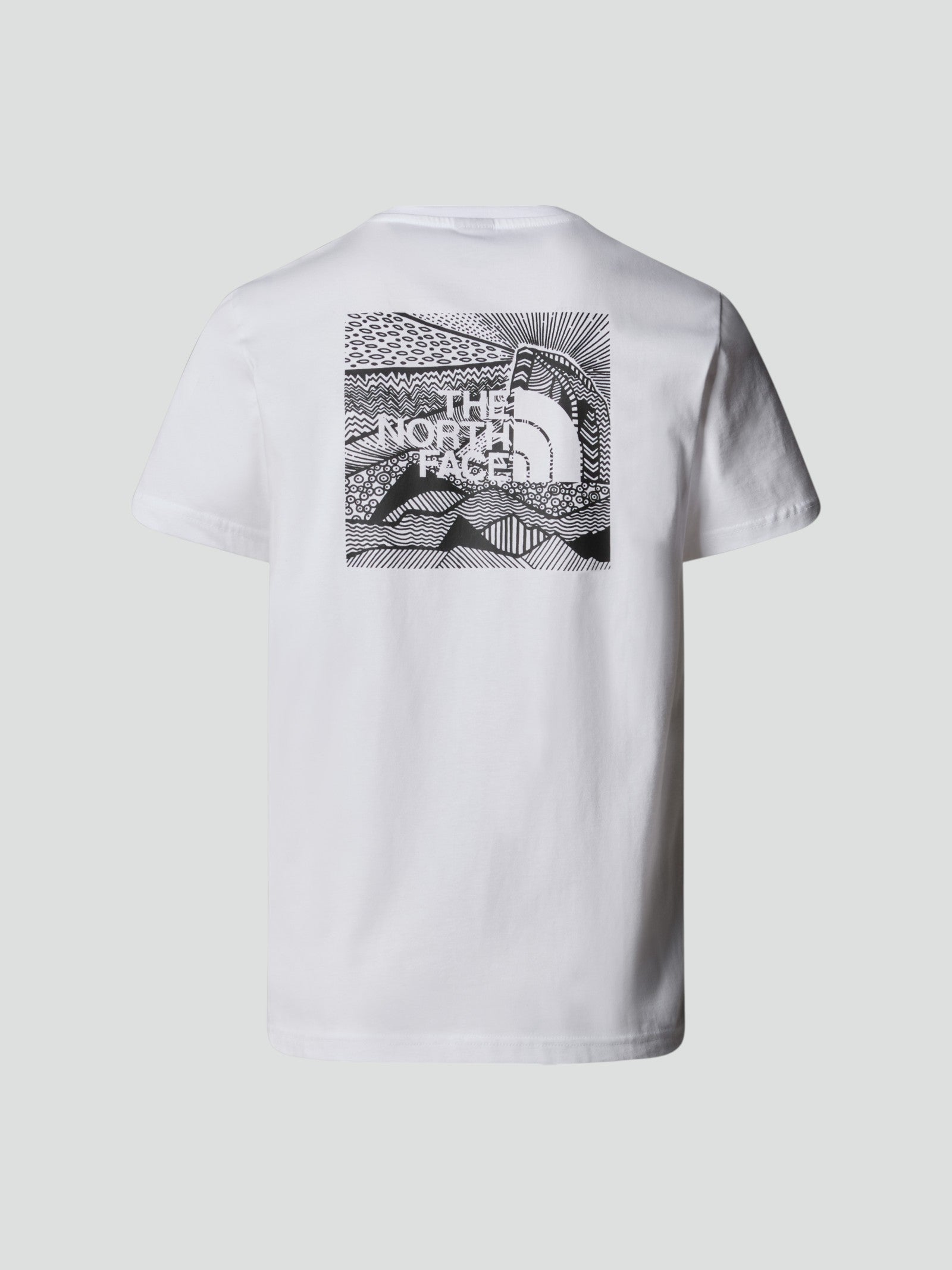 T-shirt Uomo Bianca con Grafica Montagna Retro 