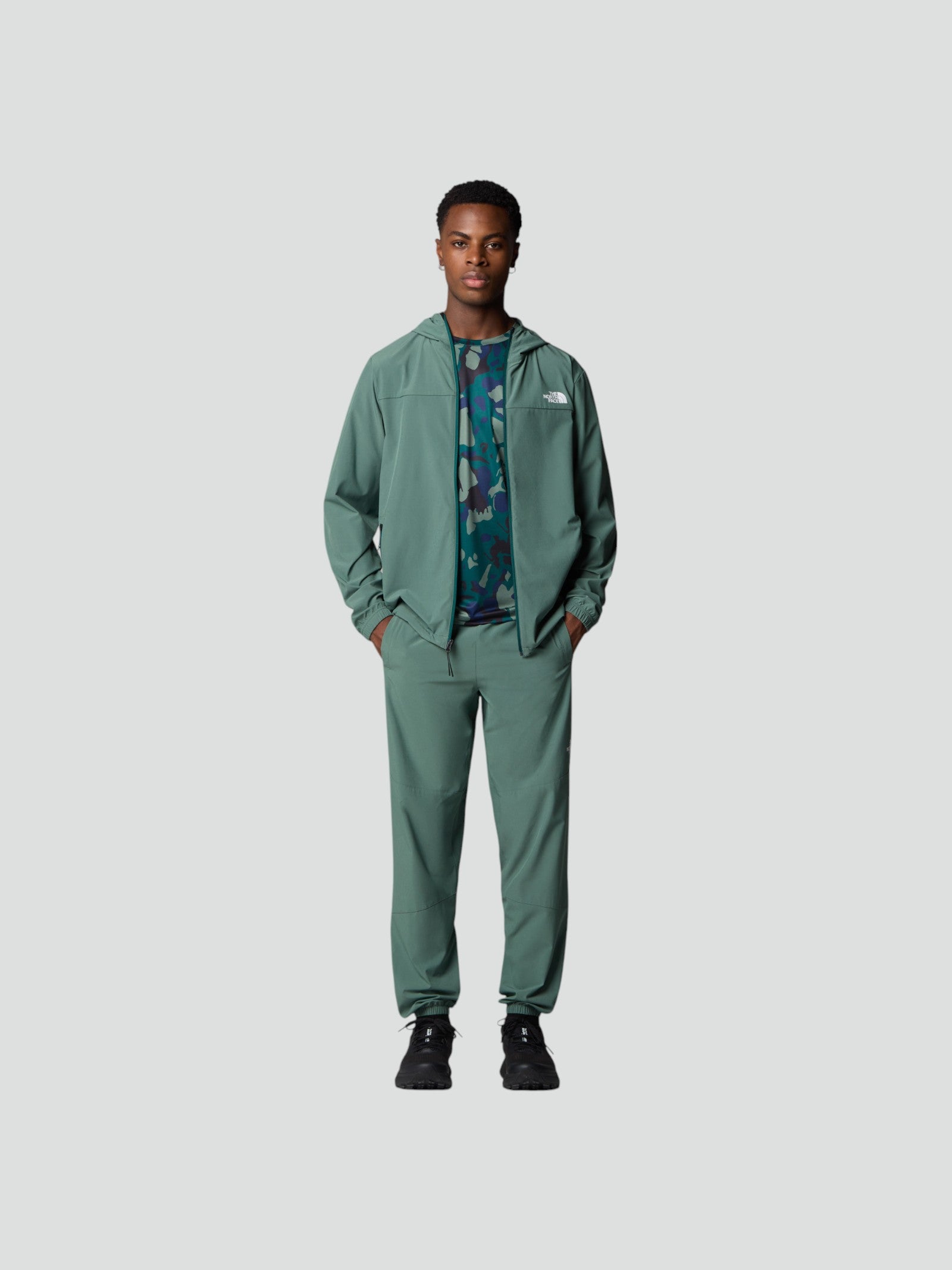Felpa Tecnica verde con Zip e Tecnologia FlashDry-XD™ 