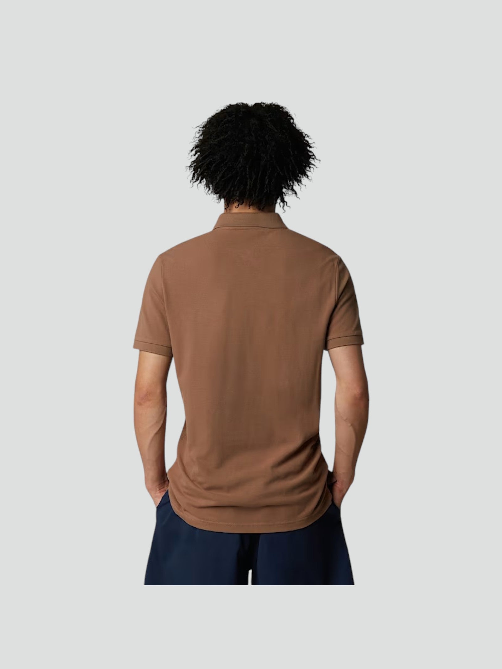 Polo Uomo in Cotone Piquet marrone 