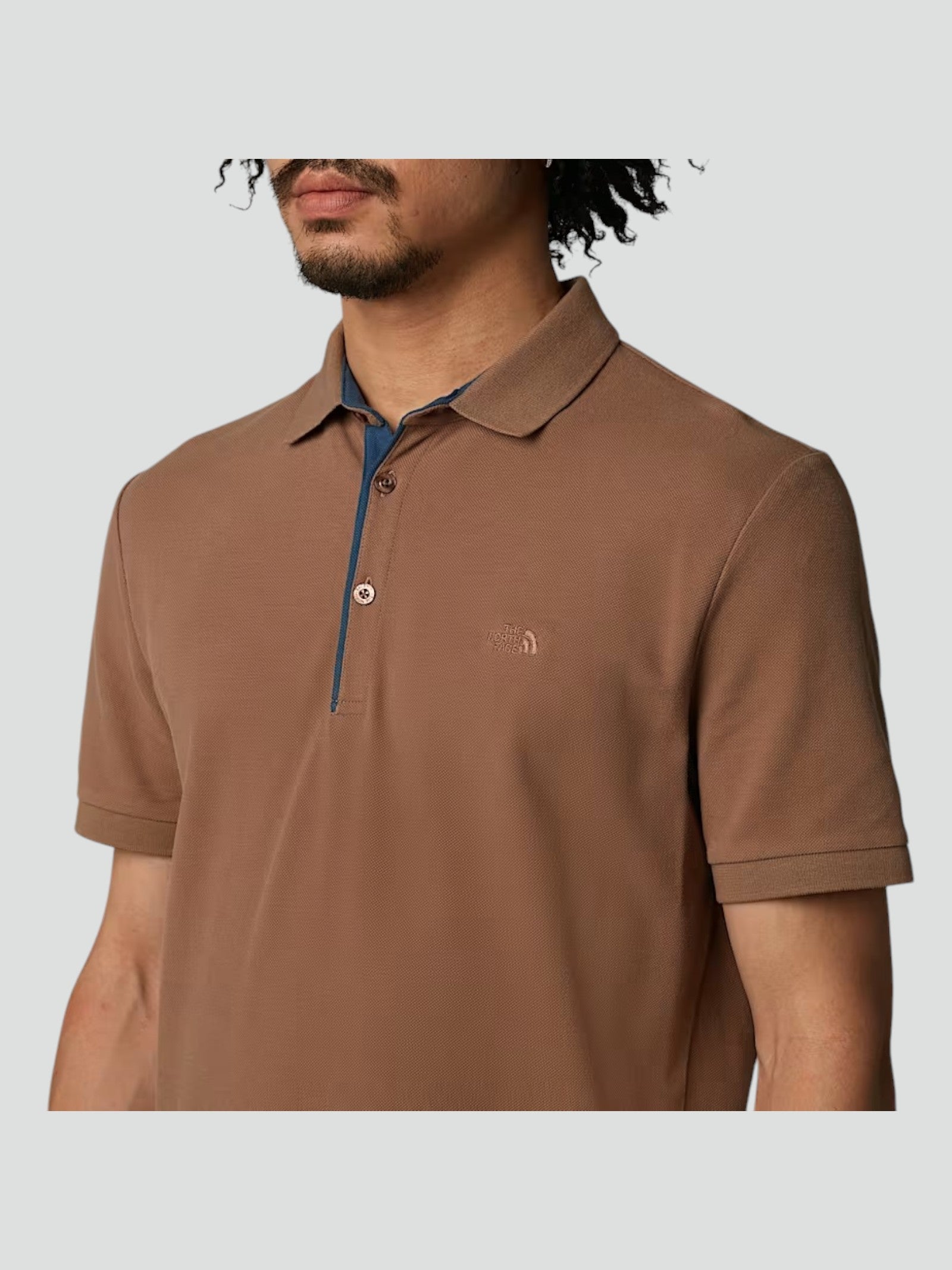 Polo Uomo in Cotone Piquet marrone 