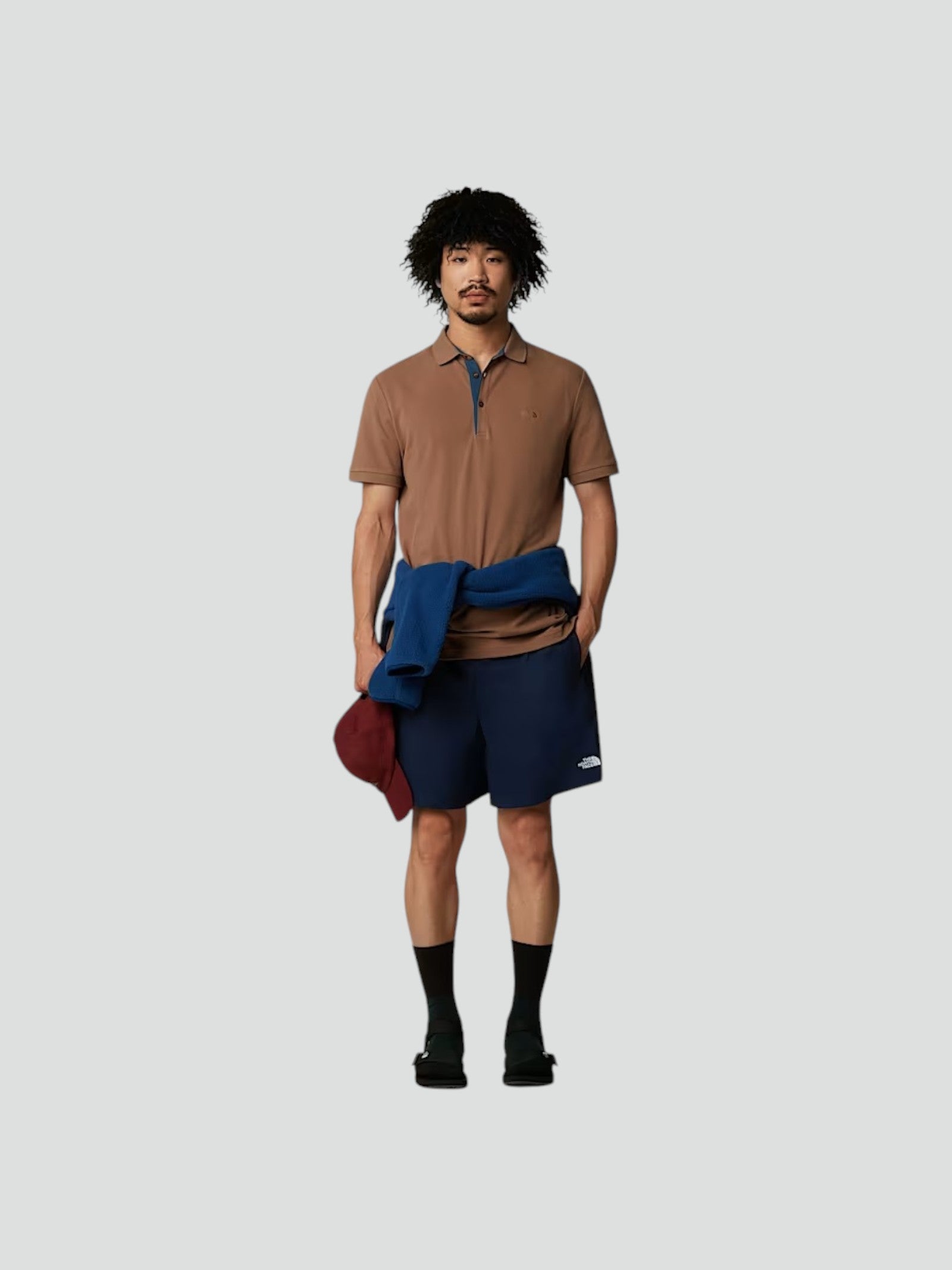 Polo Uomo in Cotone Piquet marrone 