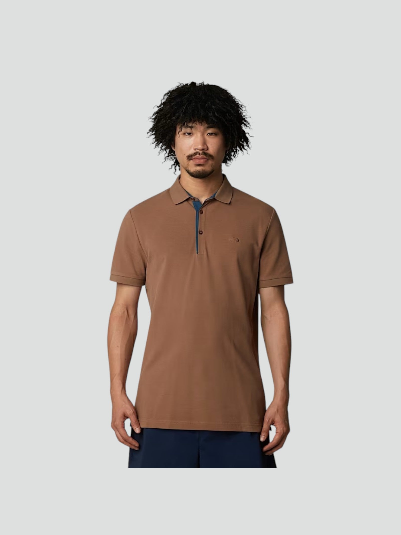 Polo Uomo in Cotone Piquet marrone 