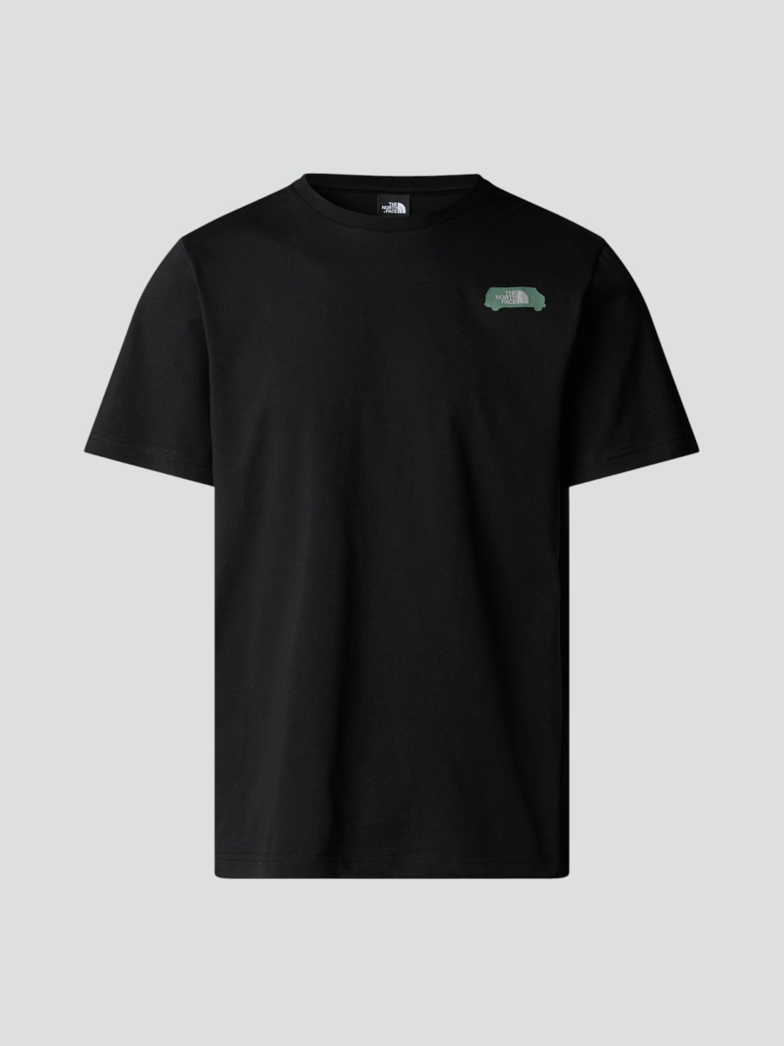 T-shirt Uomo nera con Grafica Van verde sul Retro 