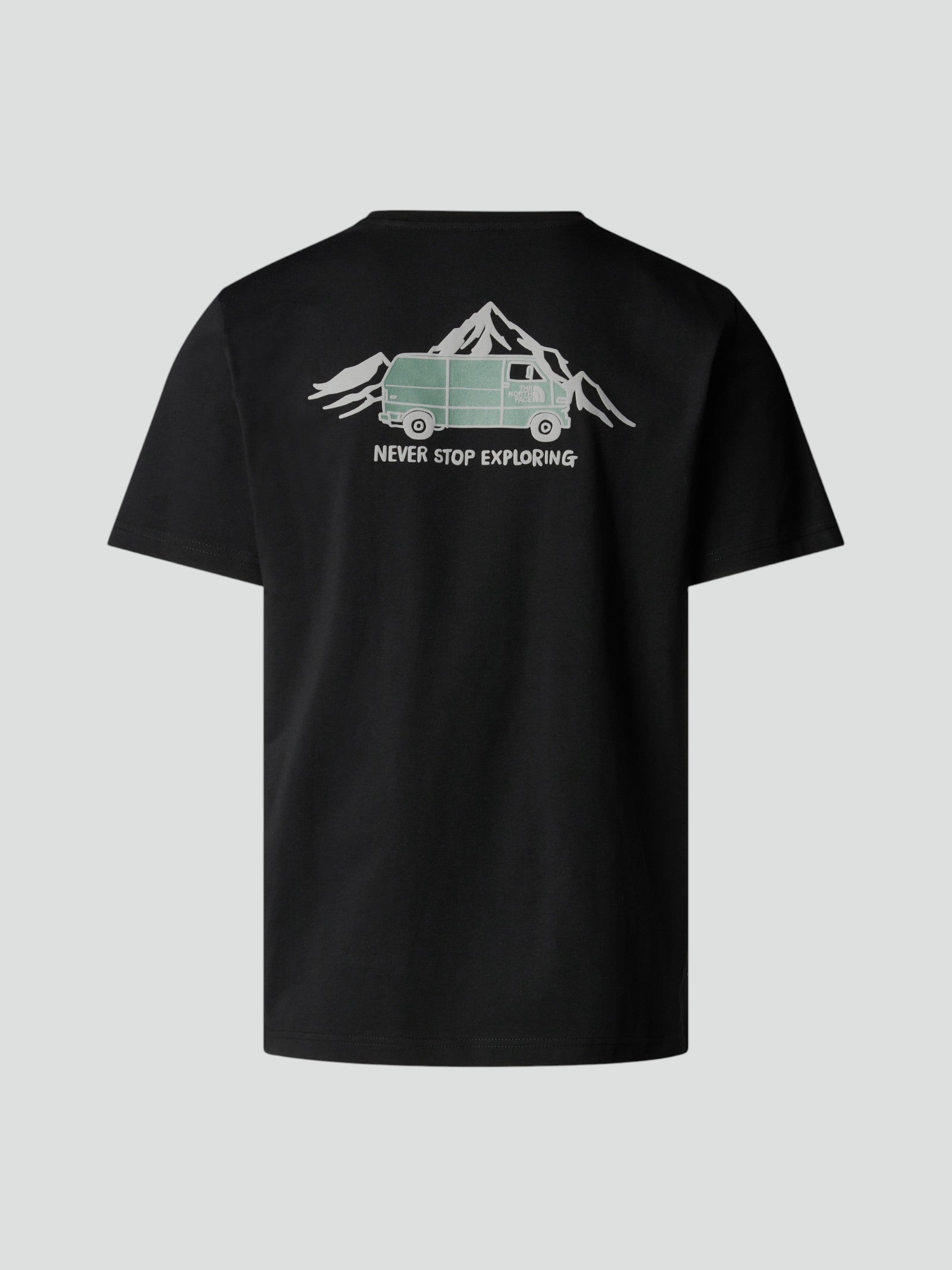 T-shirt Uomo nera con Grafica Van verde sul Retro 