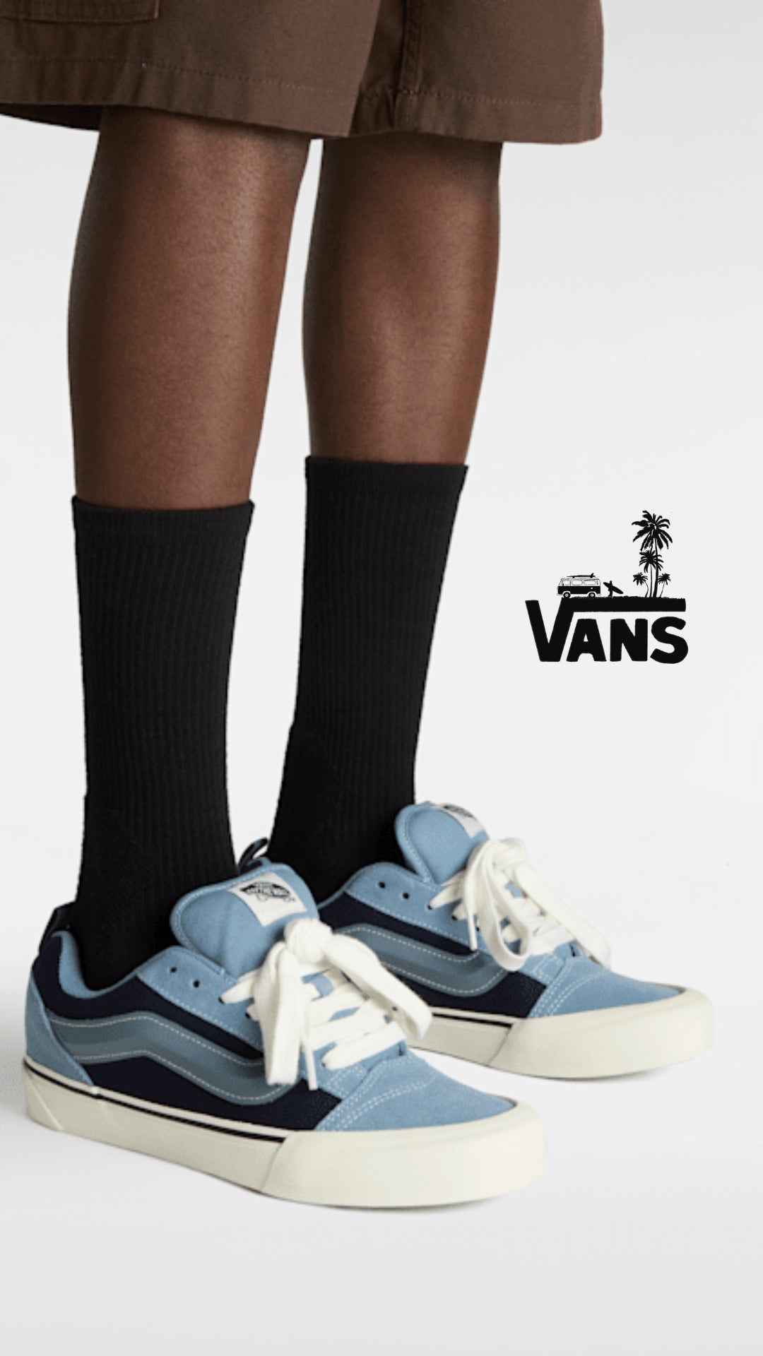 Sneakers Vans Knu Skool VR3 Blu/Navy in Tela e Suede 