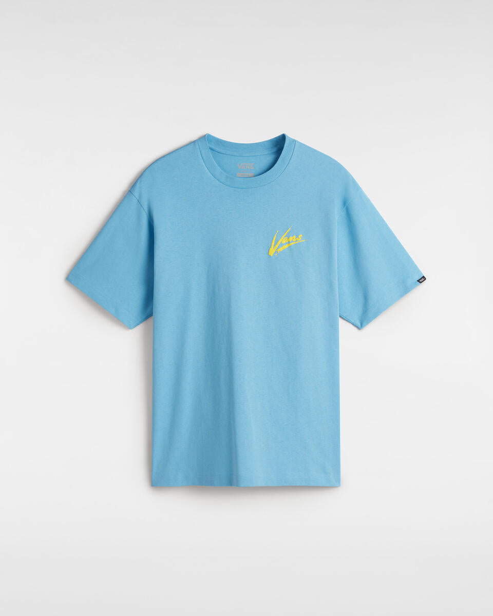 T-shirt Celeste con Logo Vans Giallo 