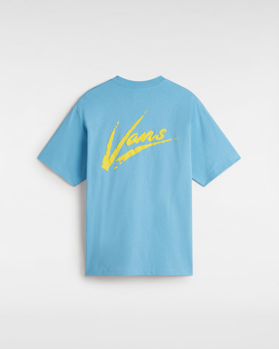 T-shirt Celeste con Logo Vans Giallo 