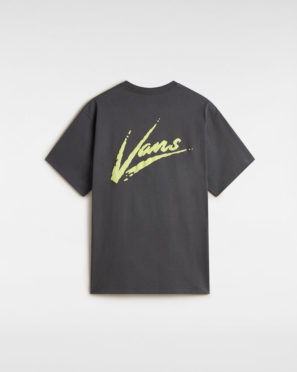 T-shirt Nera con LogoVans Giallo Fluo 