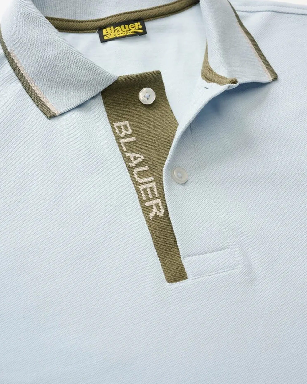 Polo BLAUER uomo BLUT02295 006801 Celeste 