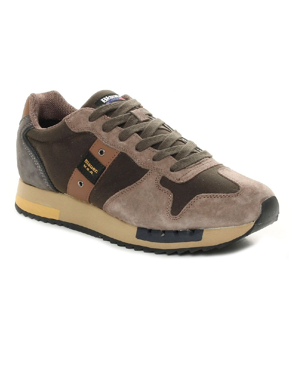 Sneakers Blauer uomo queens 01 QUEENS 01 NUB MILTAU verde militare talpa<BR/> 