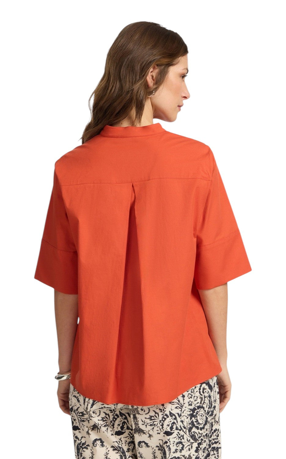 Camicia Elena Mirò donna 5011P000319N 027 Essential collo coreano Arancione<BR/> 