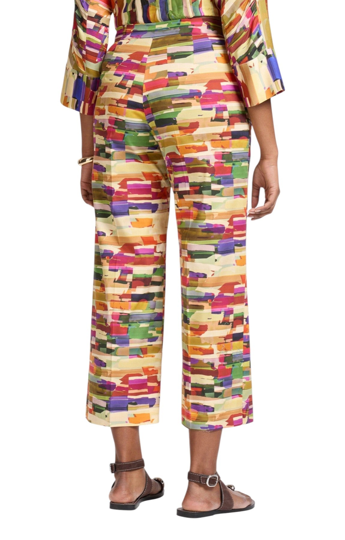 Pantalone Elena Mirò donna P020P100471N 001 Performance Avorio Multicolor <BR/> 