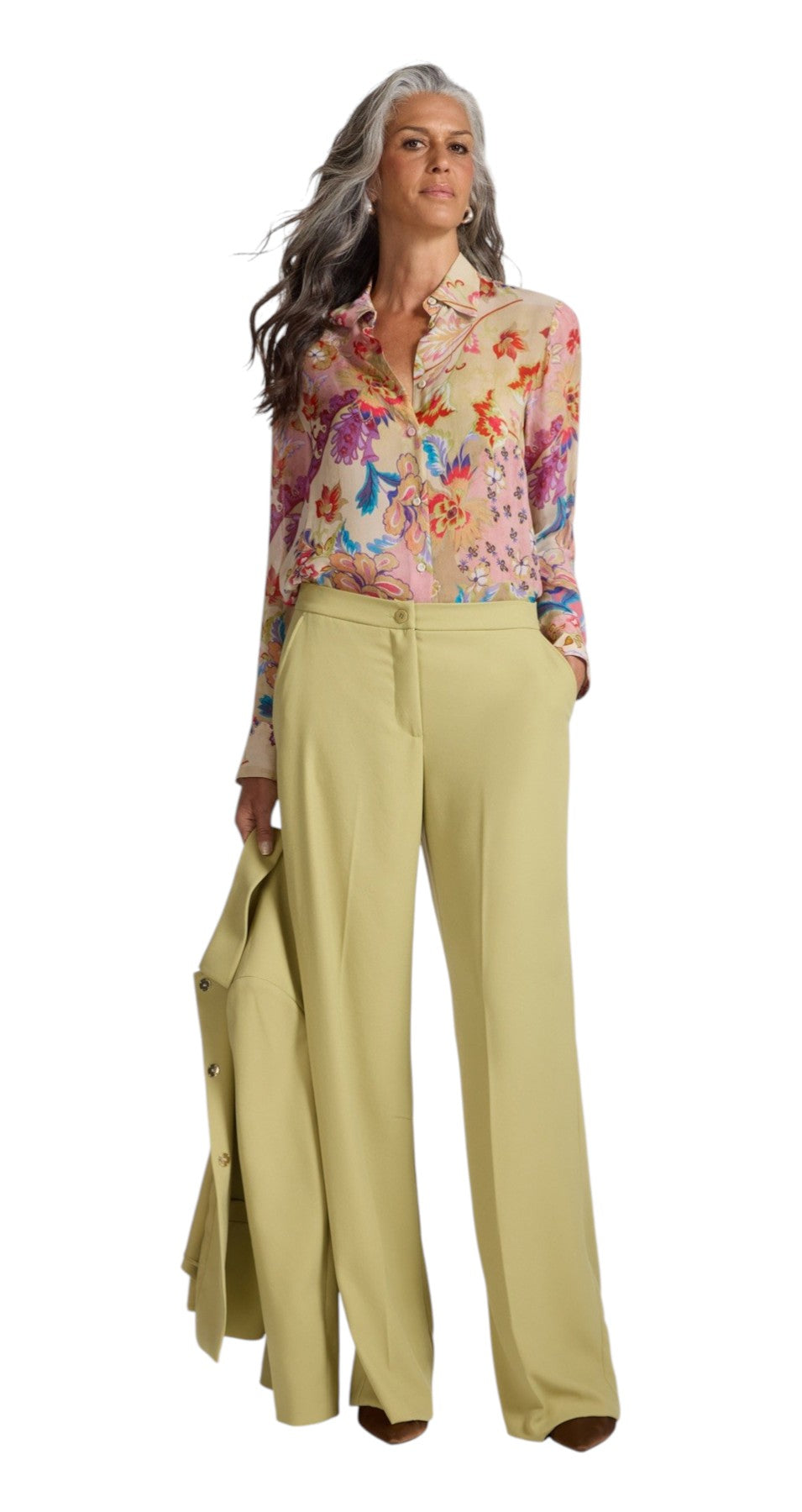 Pantalone Elena Mirò donna P188P100475N 0A5 Performance Verde chiaro <BR/> 